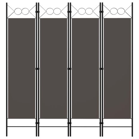 Kamerscherm met 4 panelen 160x180 cm antraciet 1