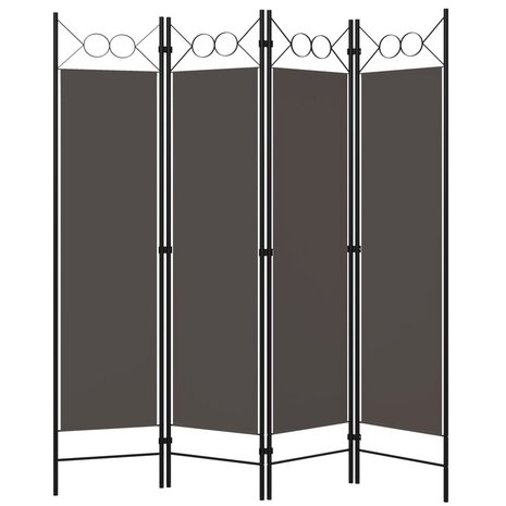 Kamerscherm met 4 panelen 160x180 cm antraciet 2