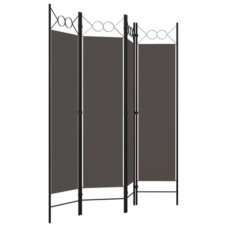 Kamerscherm met 4 panelen 160x180 cm antraciet 3