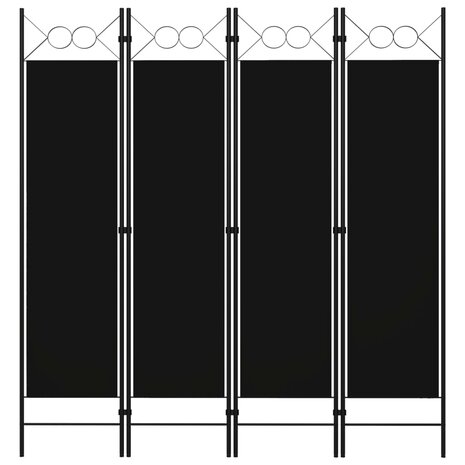 Kamerscherm met 4 panelen 160x180 cm zwart 1
