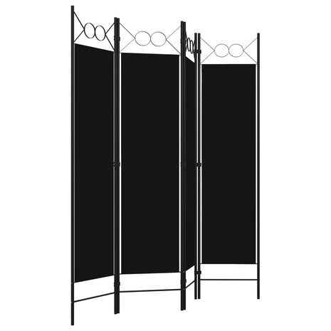 Kamerscherm met 4 panelen 160x180 cm zwart 3