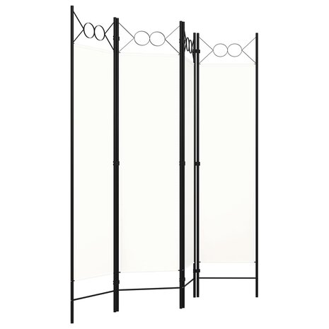 Kamerscherm met 4 panelen 160x180 cm wit 2