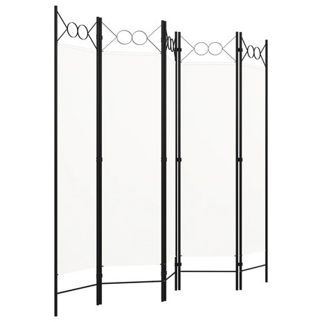Kamerscherm met 5 panelen 200x180 cm wit 2
