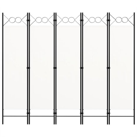 Kamerscherm met 5 panelen 200x180 cm wit 3