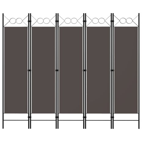 Kamerscherm met 5 panelen 200x180 cm antraciet 1