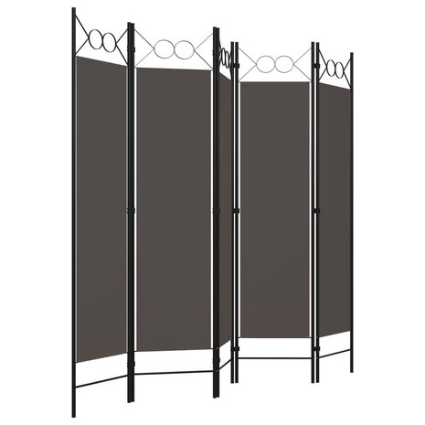 Kamerscherm met 5 panelen 200x180 cm antraciet 3