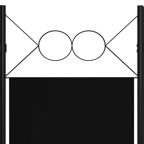 Kamerscherm met 5 panelen 200x180 cm zwart 5