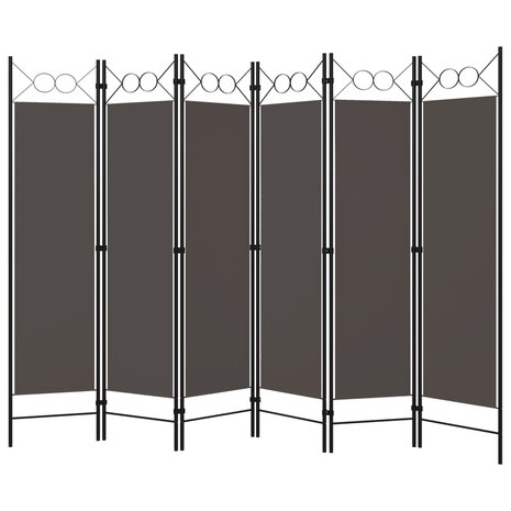 Kamerscherm met 6 panelen 240x180 cm antraciet 2