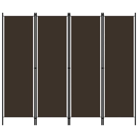 Kamerscherm met 4 panelen 200x180 cm bruin 1