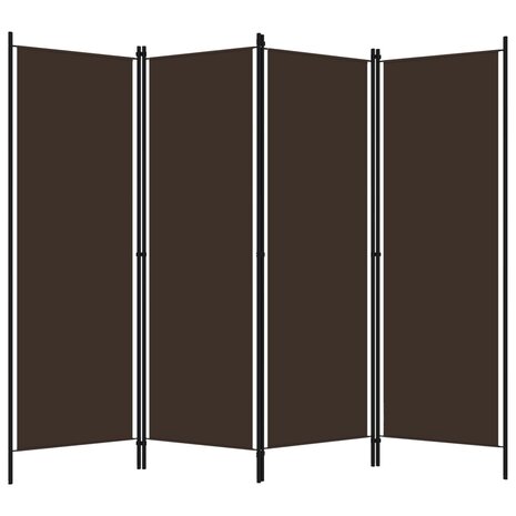 Kamerscherm met 4 panelen 200x180 cm bruin 2