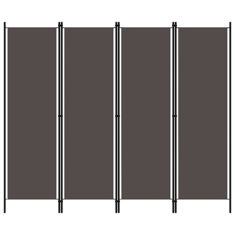 Kamerscherm met 4 panelen 200x180 cm antraciet 1