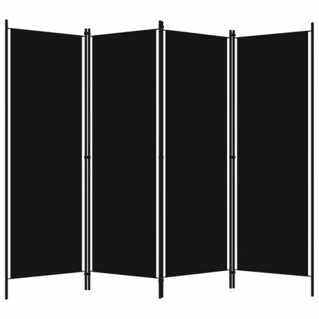 Kamerscherm met 4 panelen 200x180 cm zwart   2
