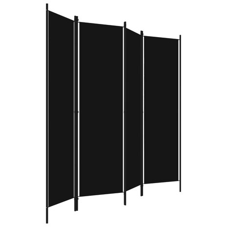 Kamerscherm met 4 panelen 200x180 cm zwart   3