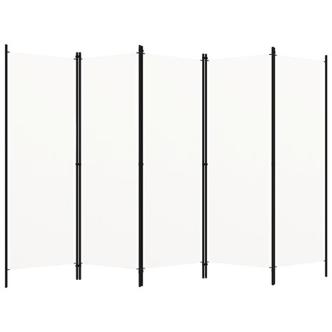 Kamerscherm met 5 panelen 250x180 cm wit 1