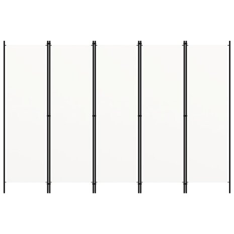 Kamerscherm met 5 panelen 250x180 cm wit 3