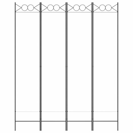 Kamerscherm met 4 panelen 160x200 cm stof wit 3