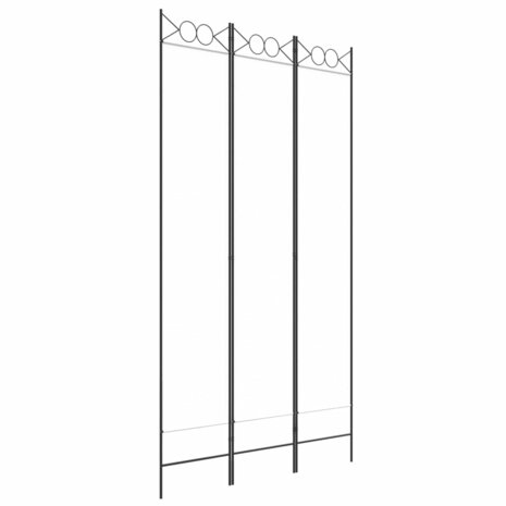 Kamerscherm met 3 panelen 120x220 cm stof wit 2