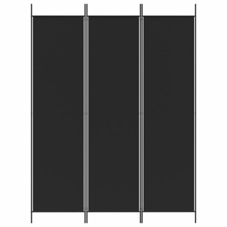 Kamerscherm met 3 panelen 150x200 cm stof zwart 3