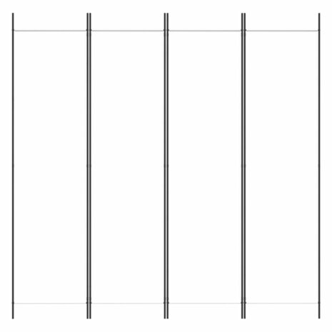 Kamerscherm met 4 panelen 200x200 cm stof wit 3