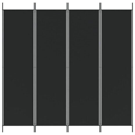 Kamerscherm met 4 panelen 200x200 cm stof zwart 3