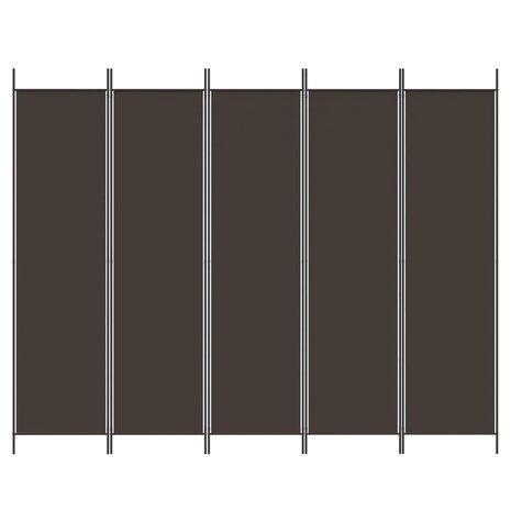 Kamerscherm met 5 panelen 250x200 cm stof bruin 3