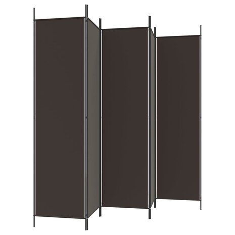 Kamerscherm met 5 panelen 250x200 cm stof bruin 5