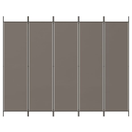 Kamerscherm met 5 panelen 250x200 cm stof antracietkleurig 3