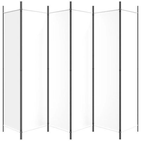 Kamerscherm met 6 panelen 300x200 cm stof wit 4