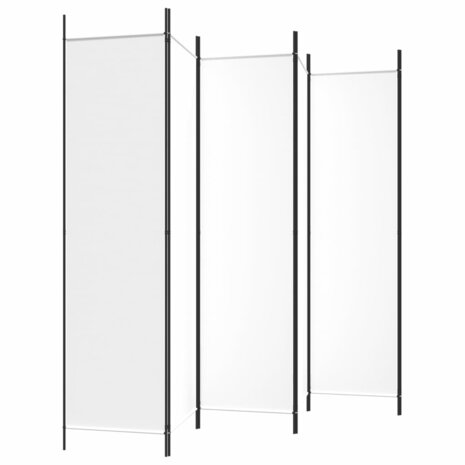 Kamerscherm met 6 panelen 300x200 cm stof wit 5