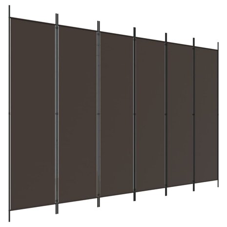 Kamerscherm met 6 panelen 300x200 cm stof bruin 2