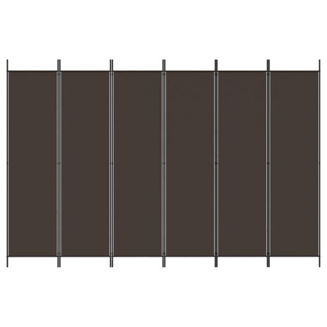 Kamerscherm met 6 panelen 300x200 cm stof bruin 3