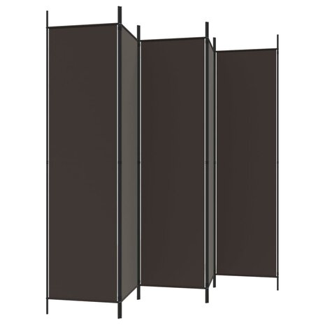 Kamerscherm met 6 panelen 300x200 cm stof bruin 5