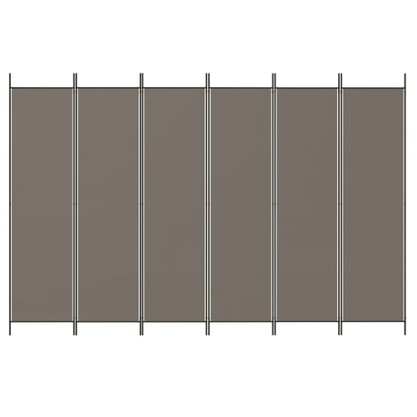 Kamerscherm met 6 panelen 300x200 cm stof antracietkleurig 3