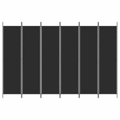 Kamerscherm met 6 panelen 300x200 cm stof zwart 3
