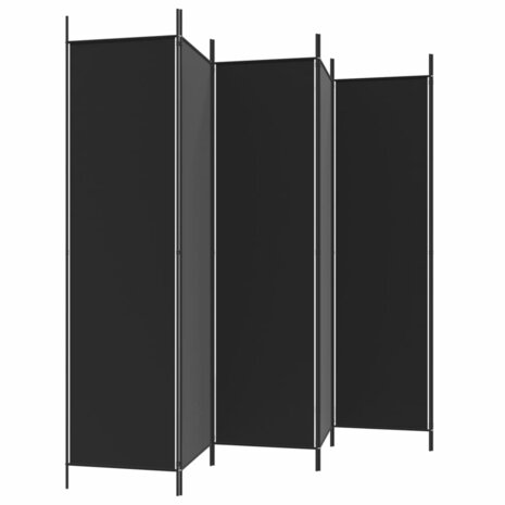 Kamerscherm met 6 panelen 300x200 cm stof zwart 5