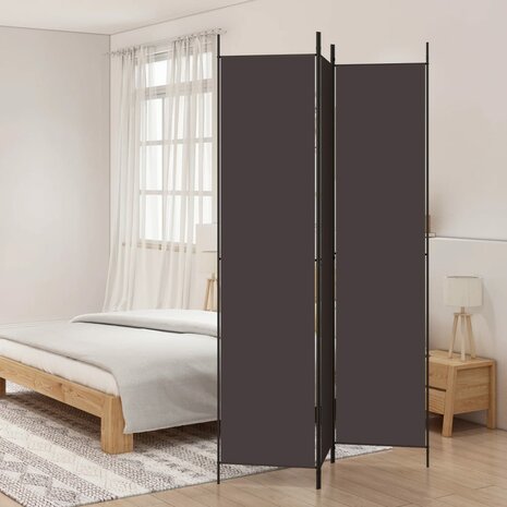 Kamerscherm met 3 panelen 150x220 cm stof bruin 1