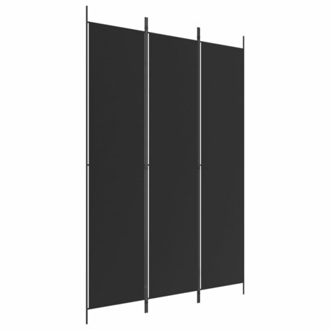 Kamerscherm met 3 panelen 150x220 cm stof zwart 2