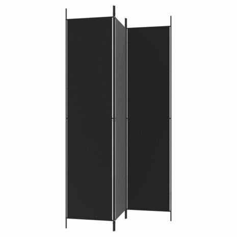 Kamerscherm met 3 panelen 150x220 cm stof zwart 5