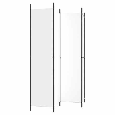 Kamerscherm met 4 panelen 200x220 cm stof wit 5