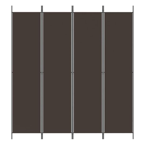  Kamerscherm met 4 panelen 200x220 cm stof bruin 3