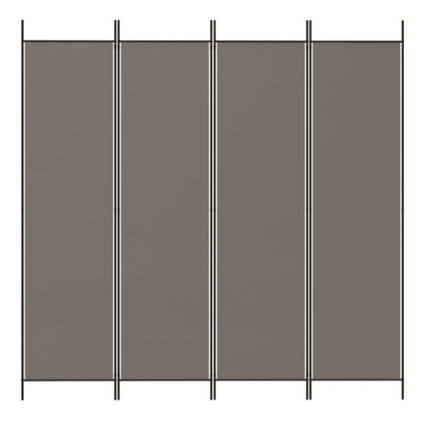  Kamerscherm met 4 panelen 200x220 cm stof antracietkleurig 3