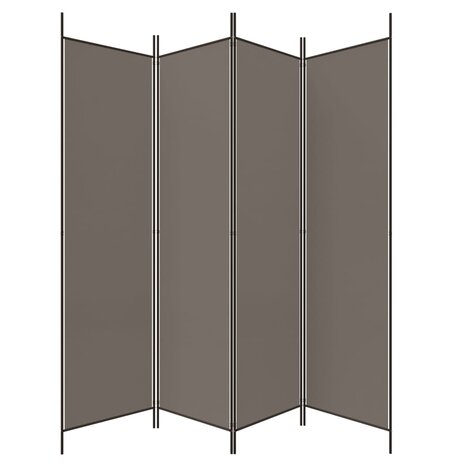  Kamerscherm met 4 panelen 200x220 cm stof antracietkleurig 5