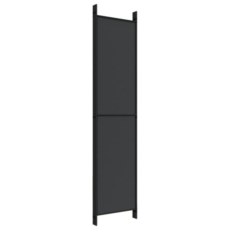 Kamerscherm met 5 panelen 250x220 cm stof zwart 6