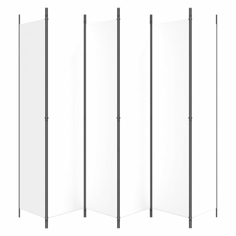Kamerscherm met 6 panelen 300x220 cm stof wit 4