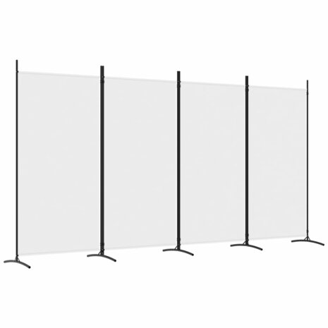 Kamerscherm met 4 panelen 346x180 cm stof wit 2