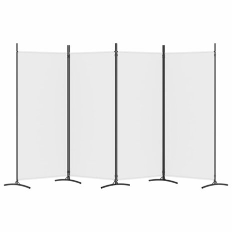Kamerscherm met 4 panelen 346x180 cm stof wit 4