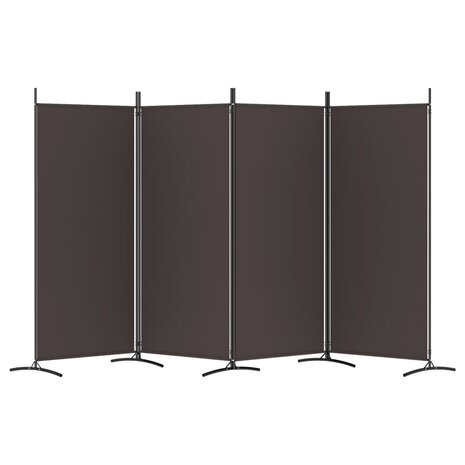 Kamerscherm met 4 panelen 346x180 cm stof bruin 4