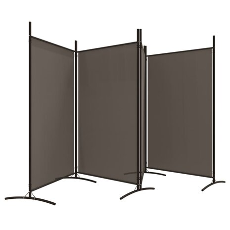 Kamerscherm met 4 panelen 346x180 cm stof antracietkleurig 4