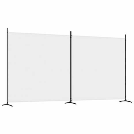 Kamerscherm met 2 panelen 348x180 cm stof wit 2