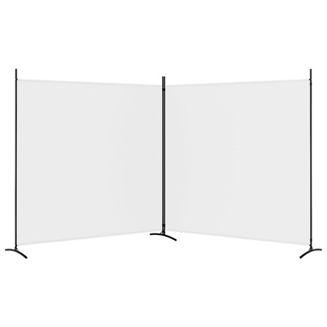 Kamerscherm met 2 panelen 348x180 cm stof wit 4